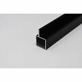 Eztube Extrusion for 1/4in Flush Panel  Black, 72in L x 1in W x 1in H, QR 1 End 100-120-6 BK 1QR